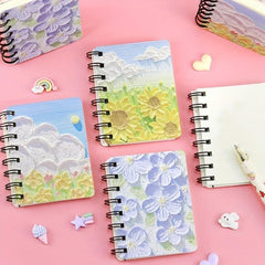 80 Sheets Cloud Sunflower Cream Flower Coil Book Notebook Pocket