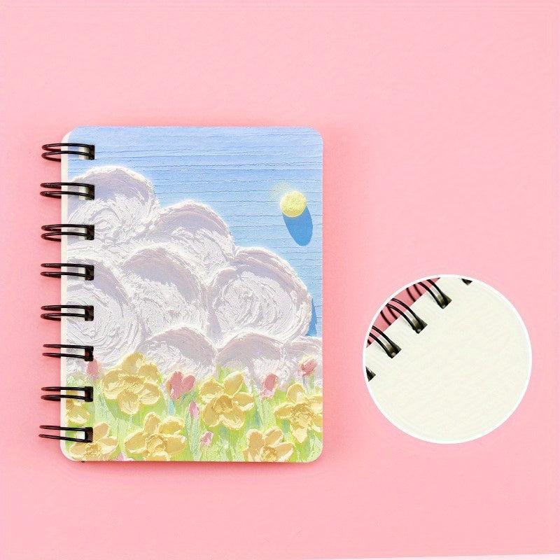 80 Sheets Cloud Sunflower Cream Flower Coil Book Notebook Pocket