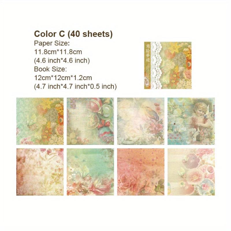 40 Sheets Vintage Floral Rose Paper for DIY Collages Scrapbooking