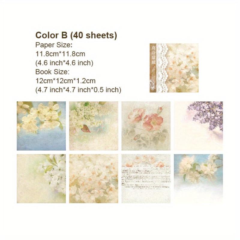 40 Sheets Vintage Floral Rose Paper for DIY Collages Scrapbooking