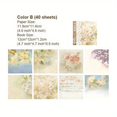 40 Sheets Vintage Floral Rose Paper for DIY Collages Scrapbooking