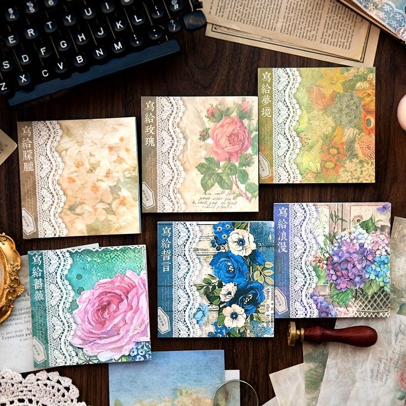 40 Sheets Vintage Floral Rose Paper for DIY Collages Scrapbooking