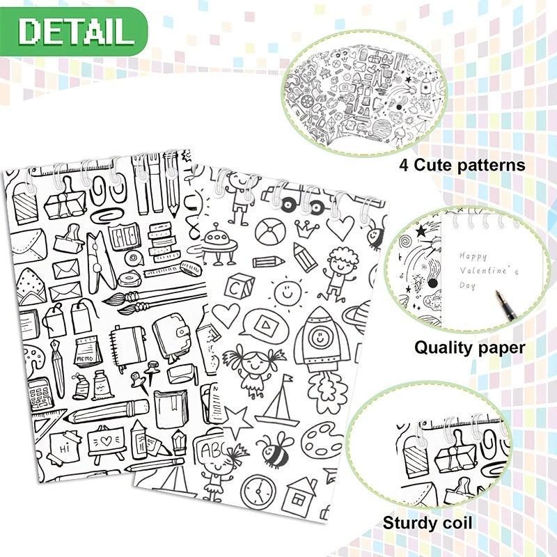 12pcs Back To School Spiral Notebooks 9.91 x 6 Blank Pocket Notepads