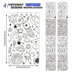 12pcs Back To School Spiral Notebooks 9.91 x 6 Blank Pocket Notepads