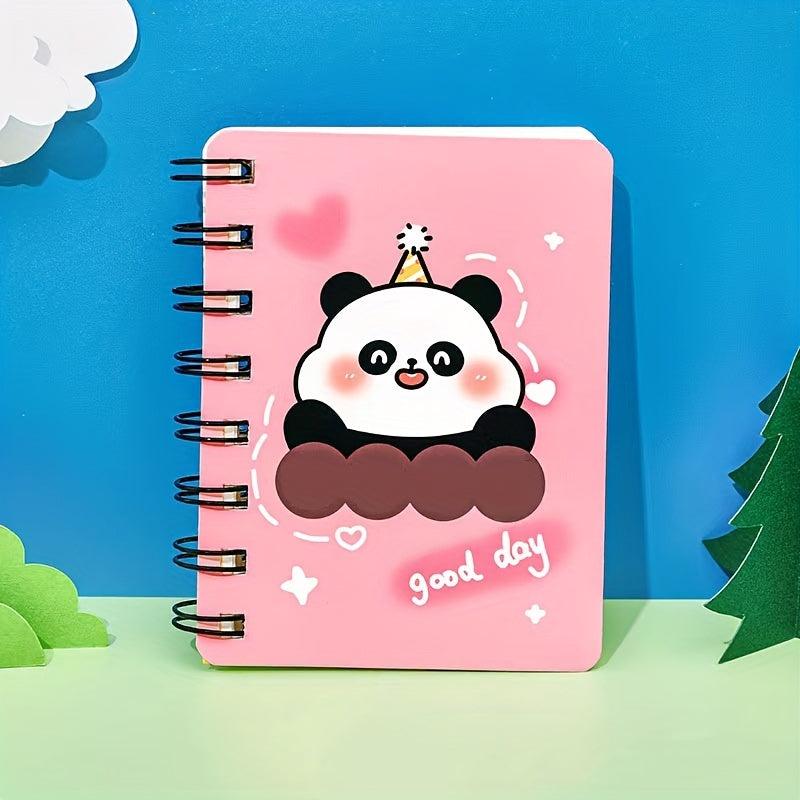 Cute Panda Side Flip Coil Mini Notebook