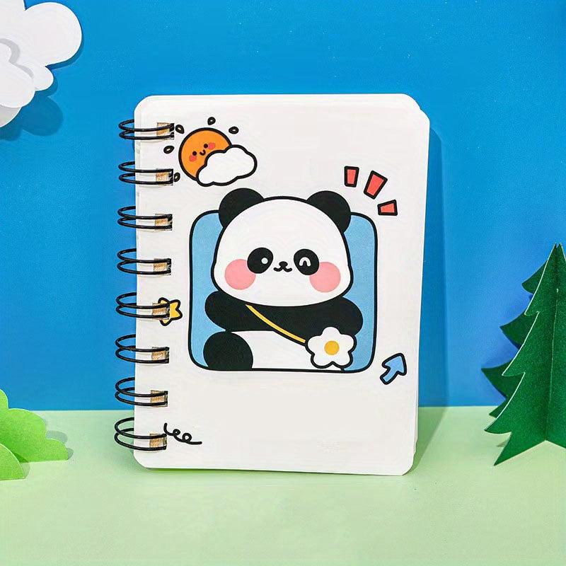 Cute Panda Side Flip Coil Mini Notebook