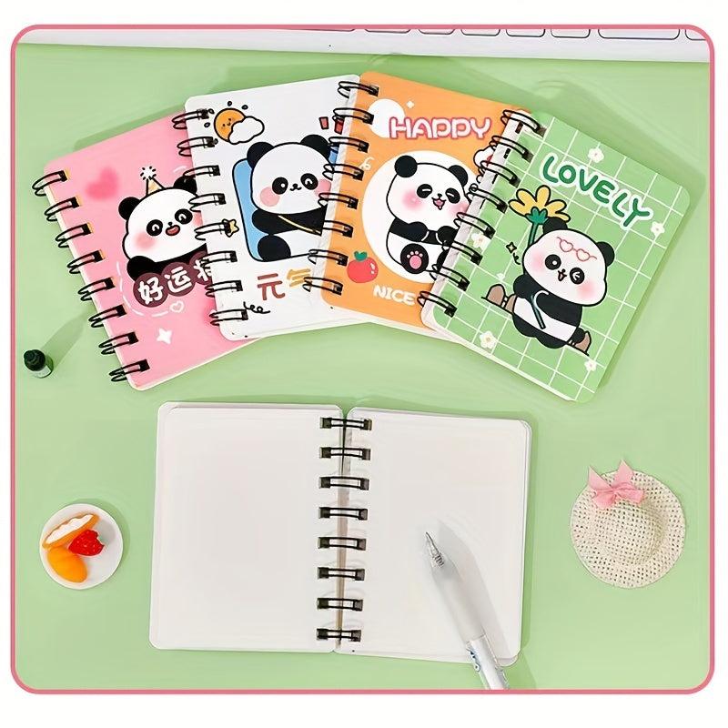 Cute Panda Side Flip Coil Mini Notebook