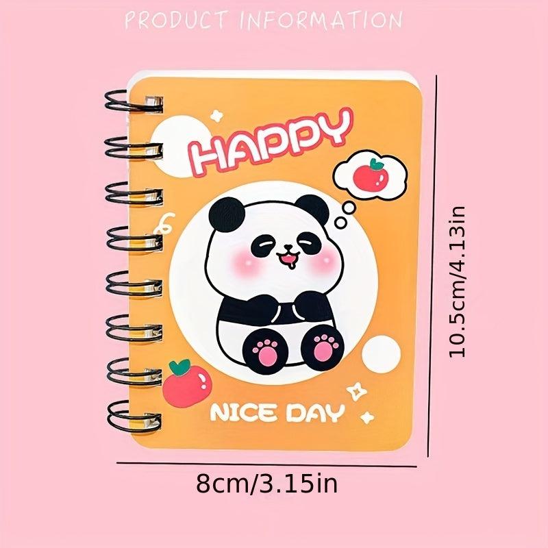 Cute Panda Side Flip Coil Mini Notebook