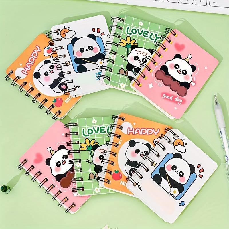 Cute Panda Side Flip Coil Mini Notebook