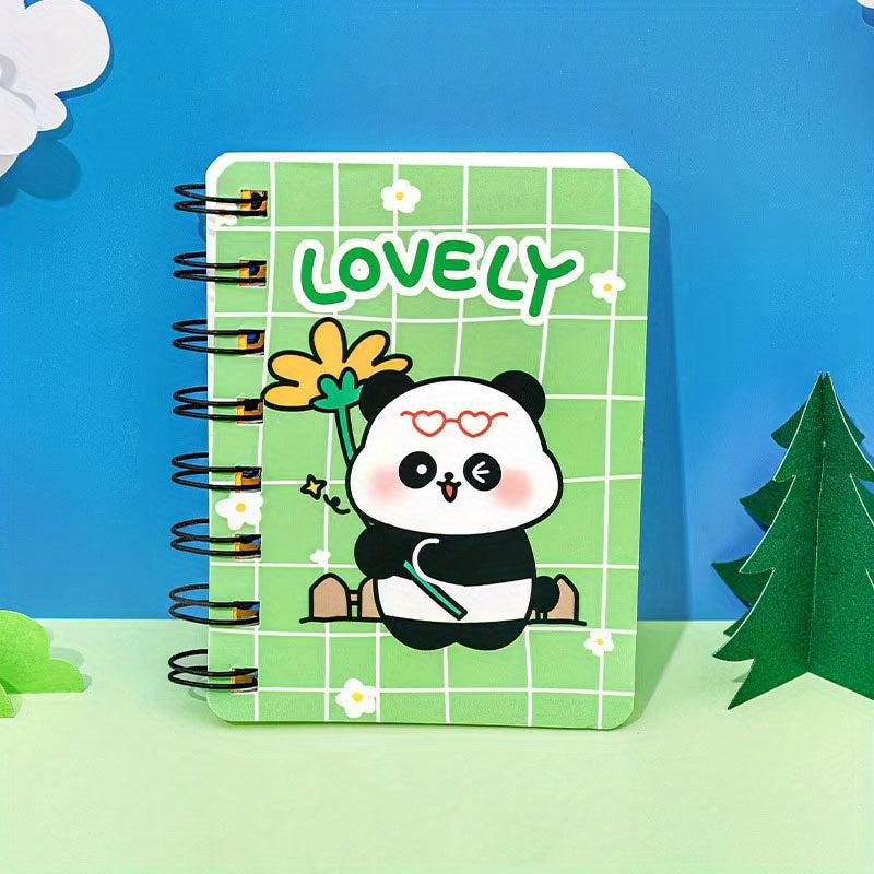 Cute Panda Side Flip Coil Mini Notebook