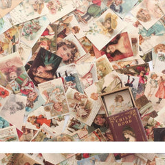 100 Mini Card Type Material Paper Various Styles 1.4x2.1 Inches