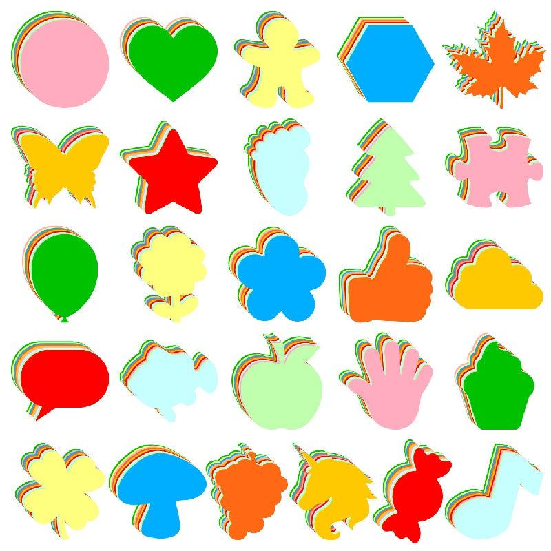 9pcs Paper Cut Confetti Stickers Office Wall Decor