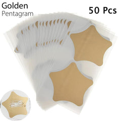 50 Pcs Golden Love Pentagram Scratch Card Wedding Message Card DIY Postcard