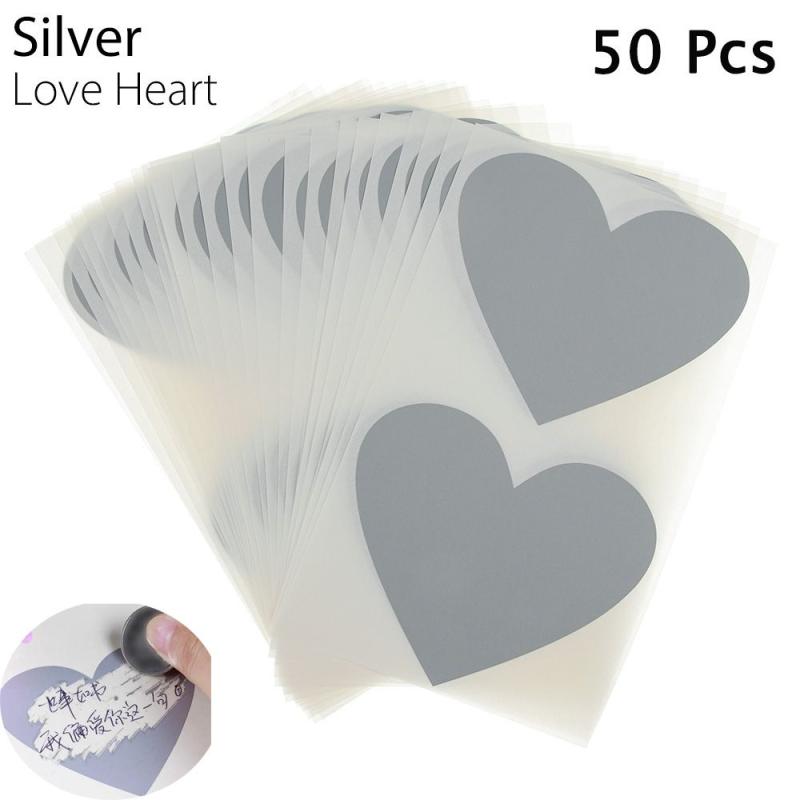 50 Pcs Golden Love Pentagram Scratch Card Wedding Message Card DIY Postcard