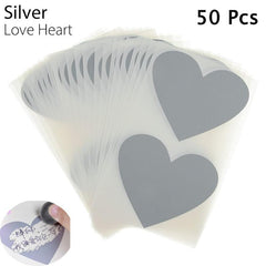 50 Pcs Golden Love Pentagram Scratch Card Wedding Message Card DIY Postcard