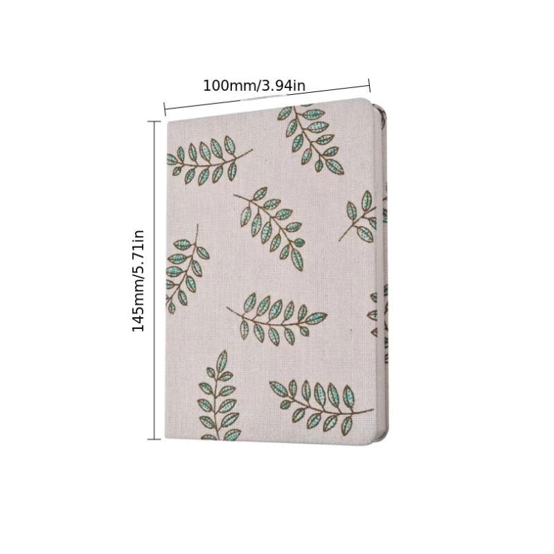 Creative Printed Linen Notebook Hard Cover Notepad Blank Horizontal Inside Pages
