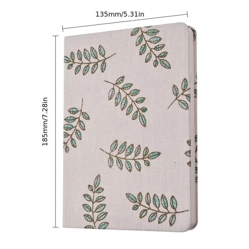 Creative Printed Linen Notebook Hard Cover Notepad Blank Horizontal Inside Pages
