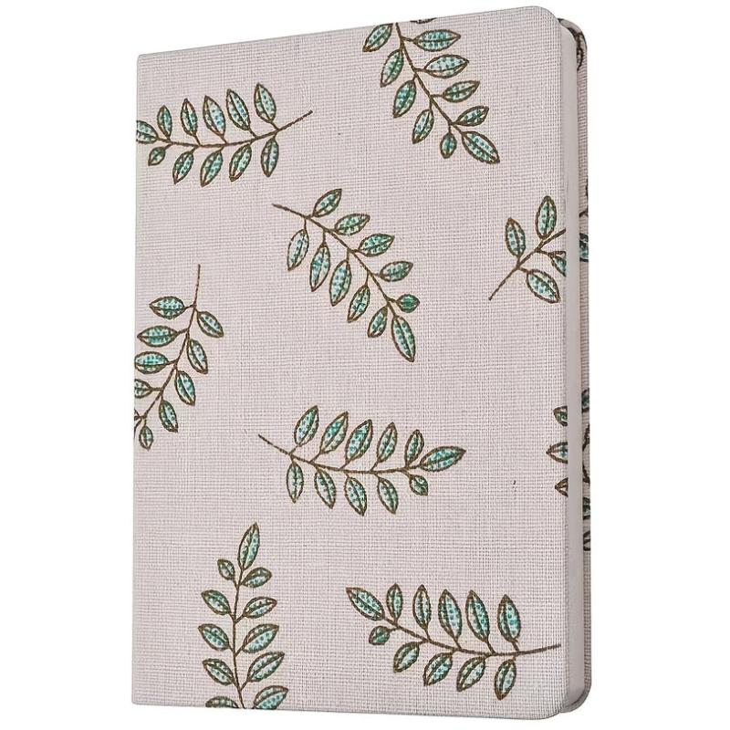 Creative Printed Linen Notebook Hard Cover Notepad Blank Horizontal Inside Pages