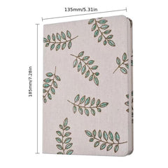 Creative Printed Linen Notebook Hard Cover Notepad Blank Horizontal Inside Pages