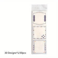 30 Sheets Sticky Notes Old Port No 88 Series Text Wishing Diary Message Notepad