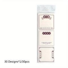 30 Sheets Sticky Notes Old Port No 88 Series Text Wishing Diary Message Notepad