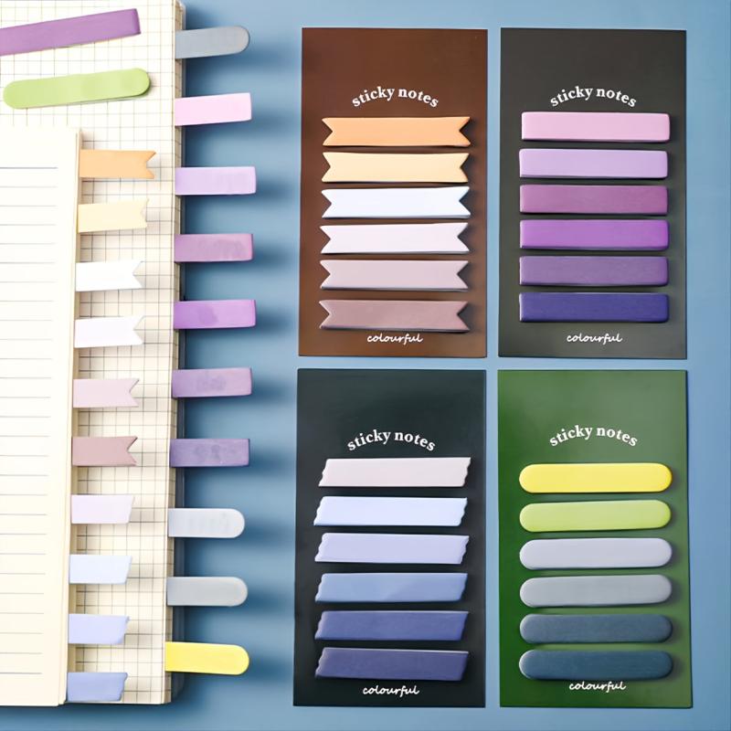 Morandi Gradient Sticky Notes Set - 6pcs
