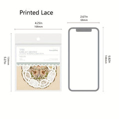 50Pcs Lace Paper for DIY Crafts Gift Packaging Scrapbook Supplies