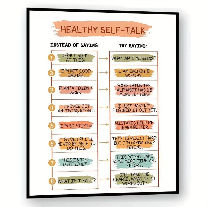Healthy Self talk Mental Health Wall Decor Art Print 20 32 X 25 4 Cm