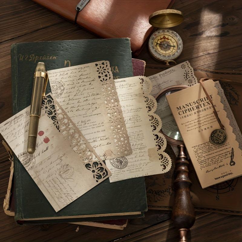 20pcs Retro Hollow Lace Memo Pad Collage Paper