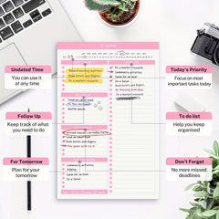 Daily Planner Notepad Undated 52 Sheet Appointment Book 5.5x8.5inch