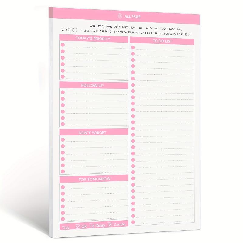Daily Planner Notepad Undated 52 Sheet Appointment Book 5.5x8.5inch