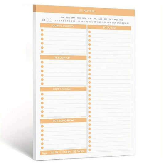 Daily Planner Notepad Undated 52 Sheet Appointment Book 5.5x8.5inch