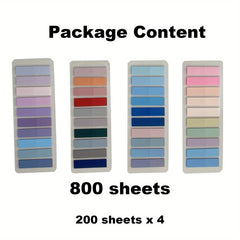 800pcs Morandi Self-adhesive Index Labels Clear
