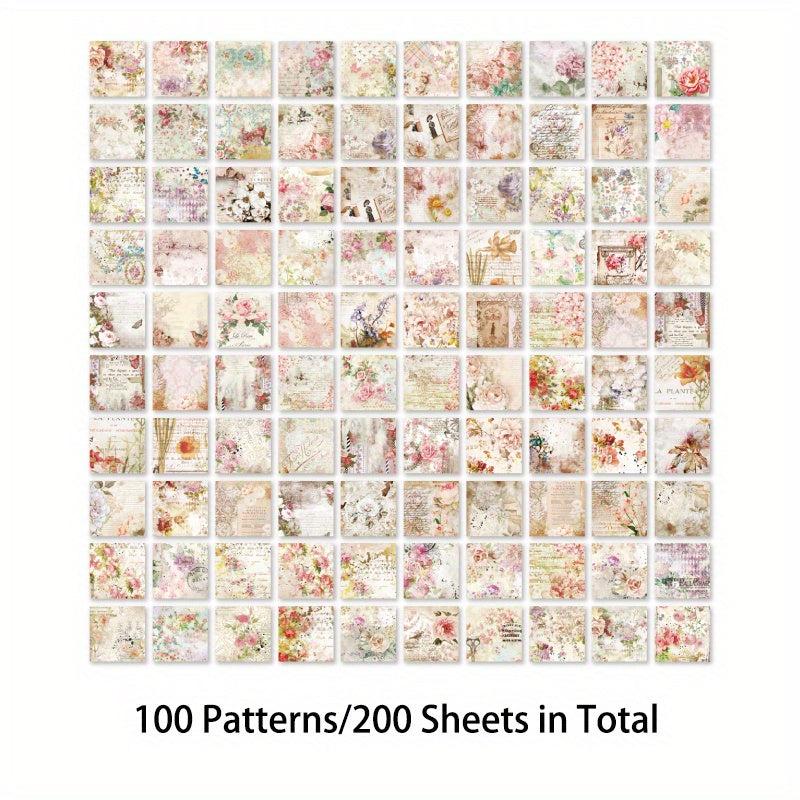 200pcs Writing Paper Decoupage Paper DIY Origami Framed Gift Boxes