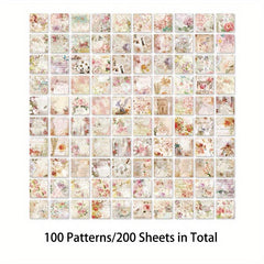 200pcs Writing Paper Decoupage Paper DIY Origami Framed Gift Boxes