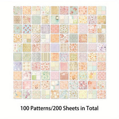 200pcs Writing Paper Decoupage Paper DIY Origami Framed Gift Boxes