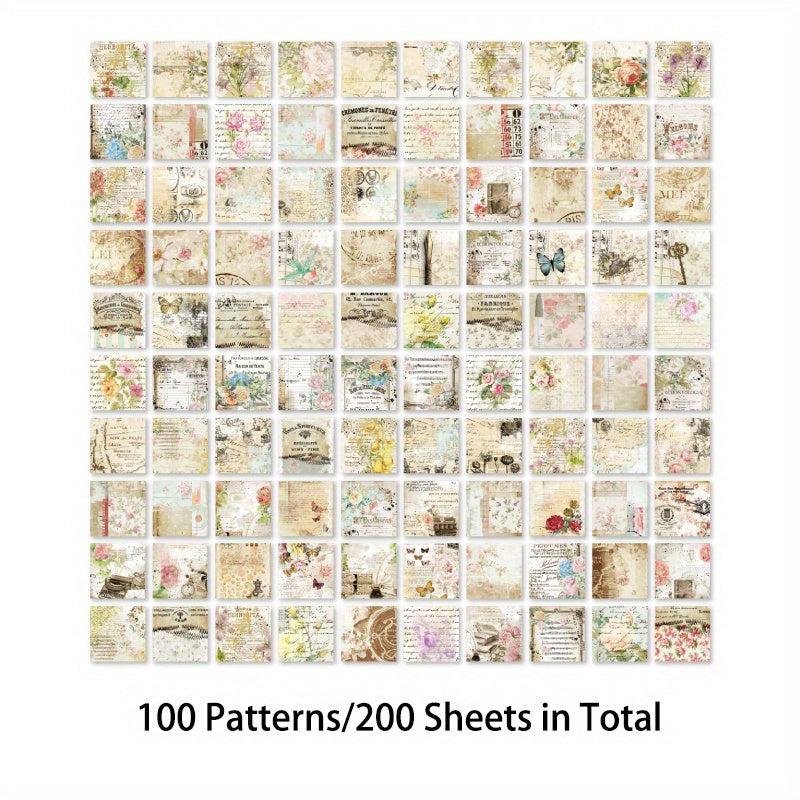 200pcs Writing Paper Decoupage Paper DIY Origami Framed Gift Boxes