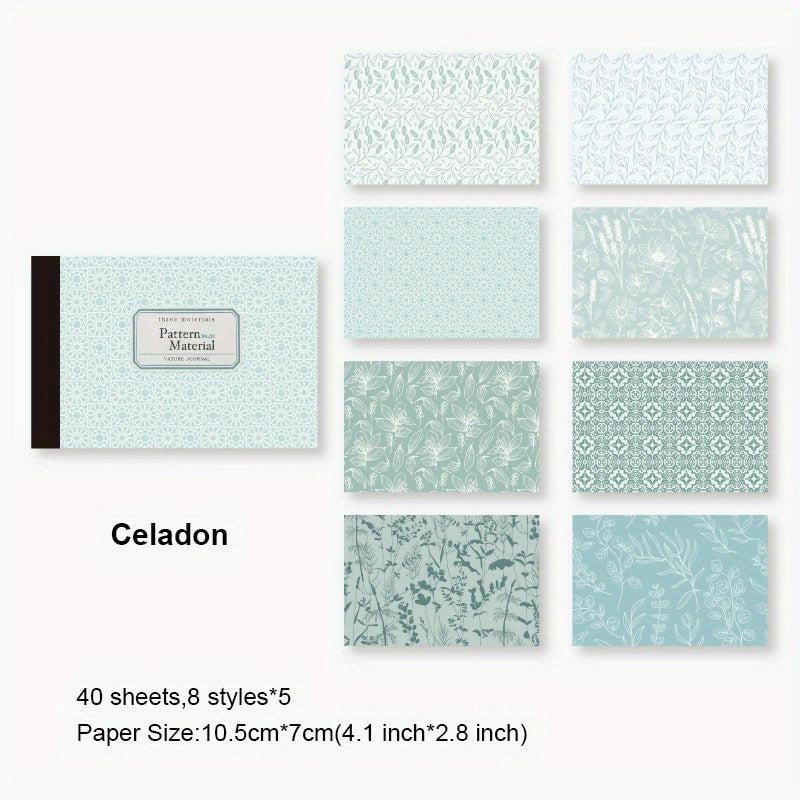 40 Vintage Floral Scrapbook Paper Sheets for Writing, Drawing & Crafting