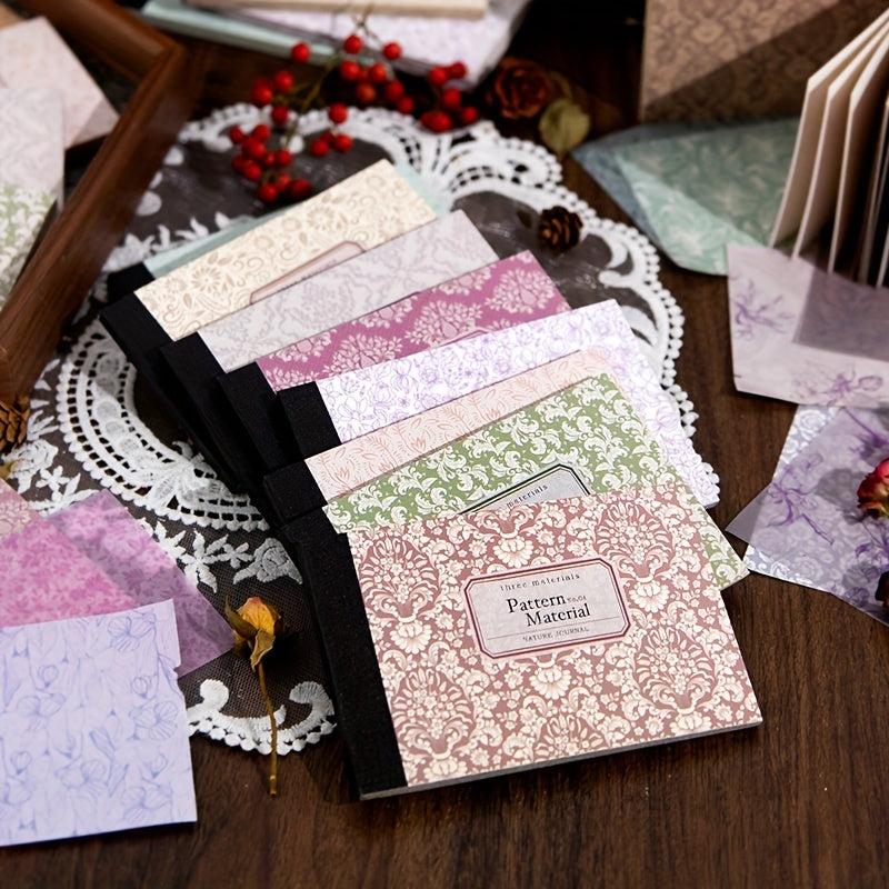 40 Vintage Floral Scrapbook Paper Sheets for Writing, Drawing & Crafting