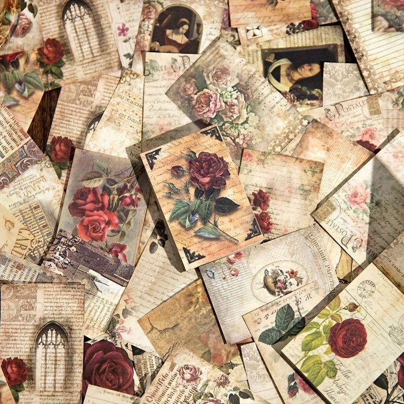 60 Vintage Floral Butterfly Scrapbook Paper for DIY Crafts