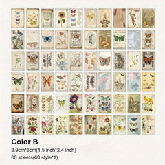 60 Vintage Floral Butterfly Scrapbook Paper for DIY Crafts