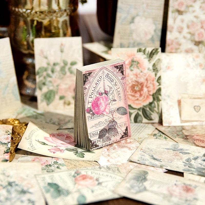 60 Vintage Floral Butterfly Scrapbook Paper for DIY Crafts