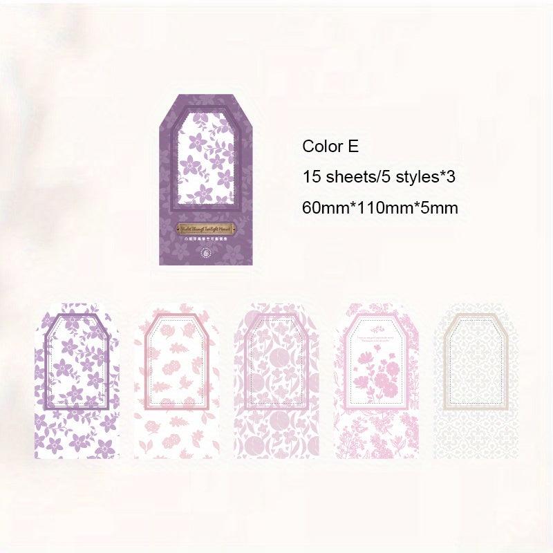 15 Vintage Floral Embossed Scrapbook Paper Sheets
