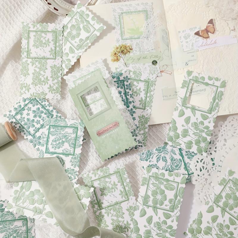 15 Vintage Floral Embossed Scrapbook Paper Sheets