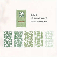 15 Vintage Floral Embossed Scrapbook Paper Sheets