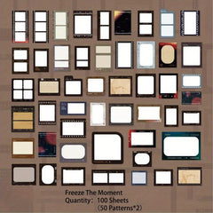100 Sheets Vintage Frame Scrapbook Paper Supplies Non Sticky Memo Pad Pack
