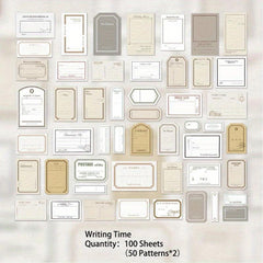 100 Sheets Vintage Frame Scrapbook Paper Supplies Non Sticky Memo Pad Pack