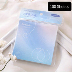 100pcs Gradient DIY Fantasy Decorative Paper Memo Pad