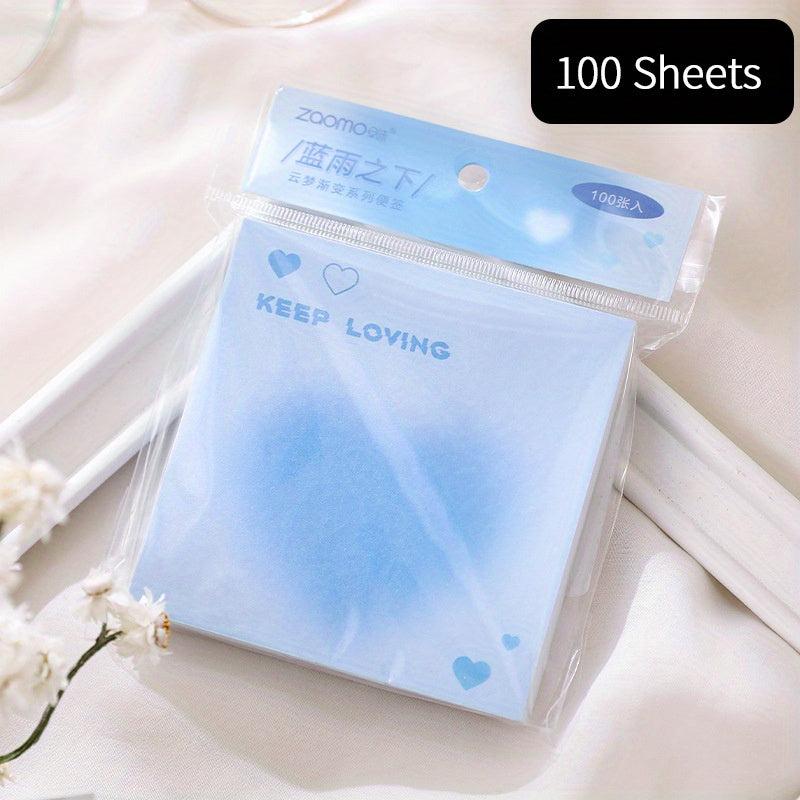 100pcs Gradient DIY Fantasy Decorative Paper Memo Pad