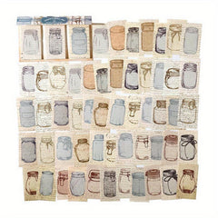 60pcs 30 Patterns Paper Glassware Bottle Shaped Decorative Stickers